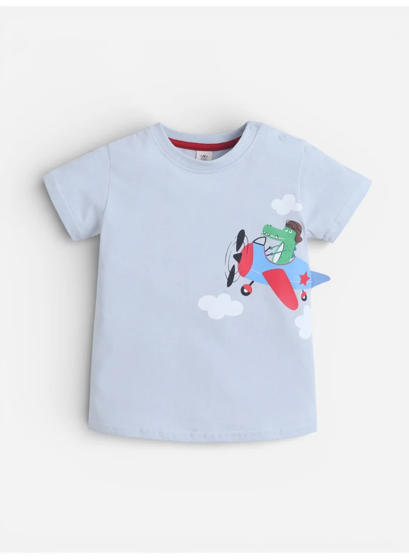 Victor And Jane  Infant Boys’ 2-Piece Set – Aeroplane Graphic T-Shirt & Drawstring Shorts for Men | Best Price UAE